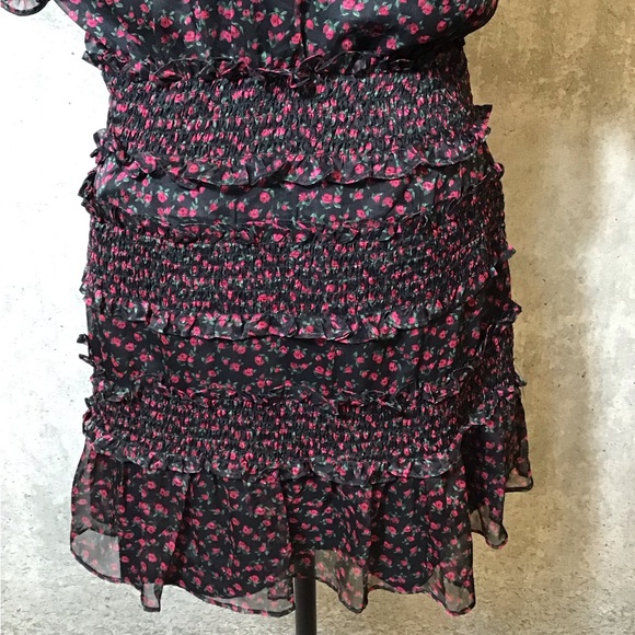 Revolve The East Order Behati Womens Liberty Floral Dress Size L Sheer Smocked - Picture 14 of 16